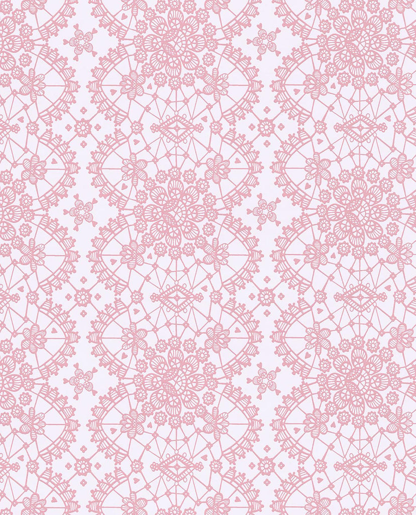Brewster Home Fashions Myte Pink Lace Wallpaper