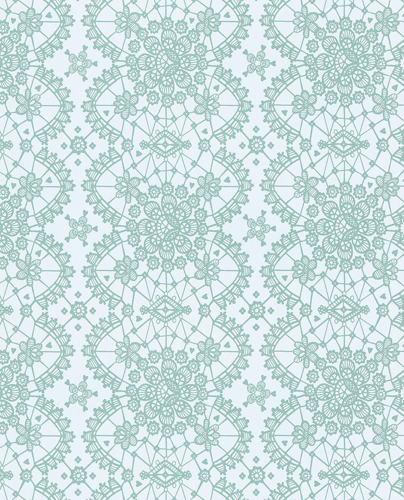 Brewster Home Fashions Myte Mint Lace Wallpaper