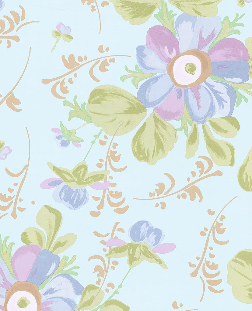 Brewster Home Fashions Lyse Lavender Painted Flowers Wallpaper