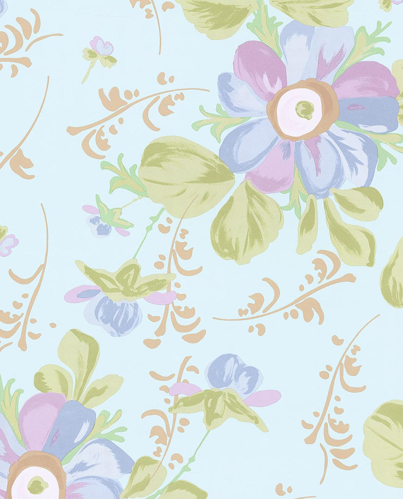 Brewster Home Fashions Lyse Painted Flowers Lavender Wallpaper
