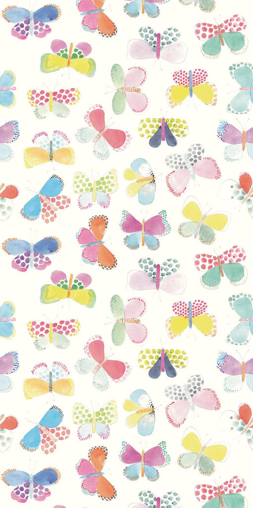 Brewster Home Fashions Butterflies In My Stomach Wall Mural White Wallpaper