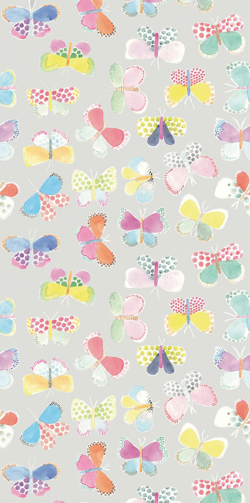 Brewster Home Fashions Butterflies In My Stomach Wall Mural Grey Wallpaper