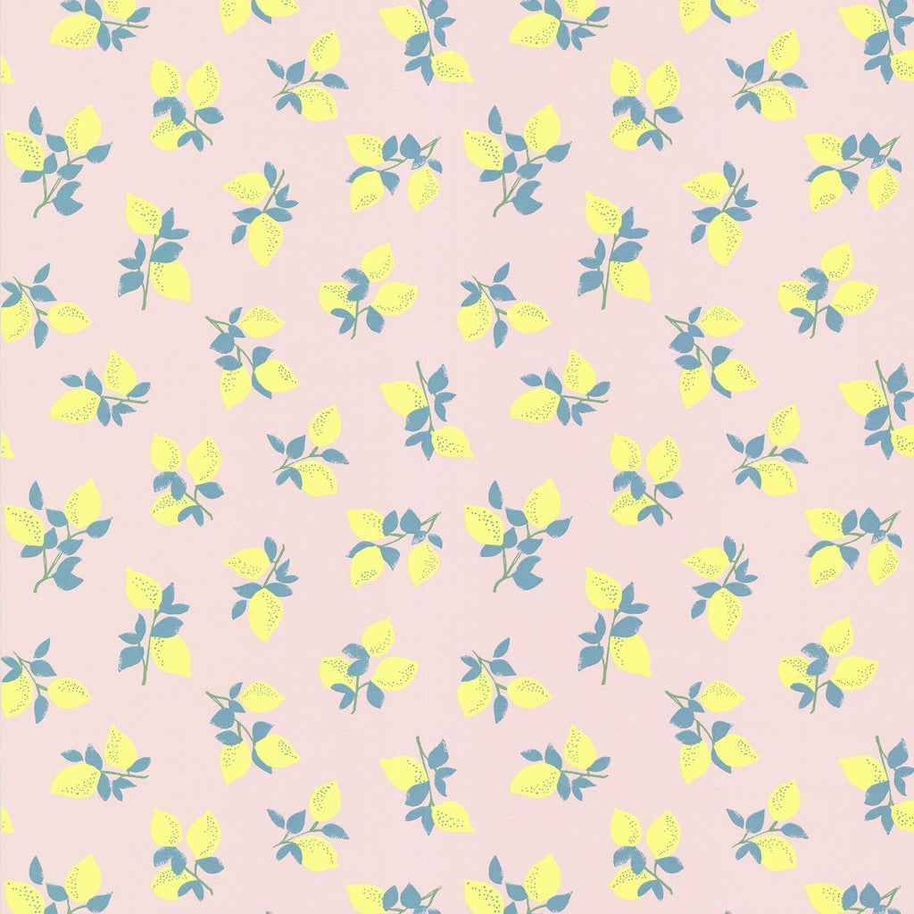 Brewster Home Fashions Citron Soft Pink Juicy Lemon Wallpaper