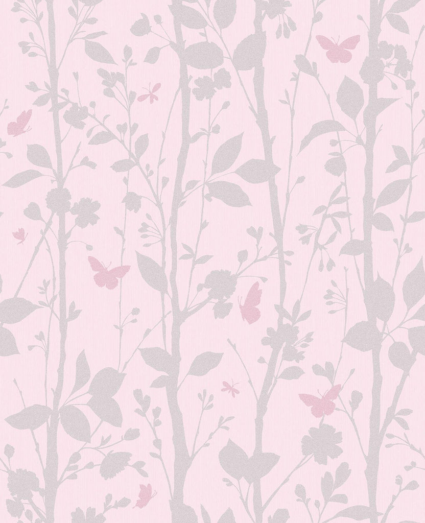 Brewster Home Fashions Dazzle Meadow Pink Butterfly Wallpaper