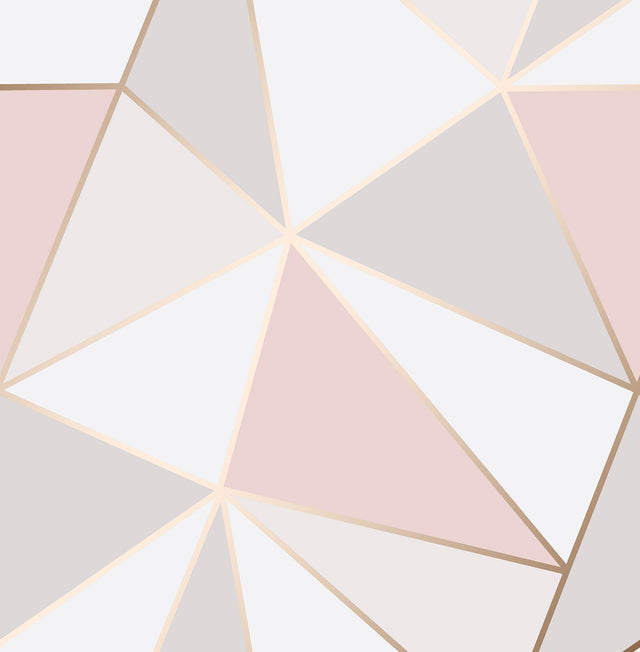 Brewster Home Fashions Arken Rose Gold Geometric Wallpaper