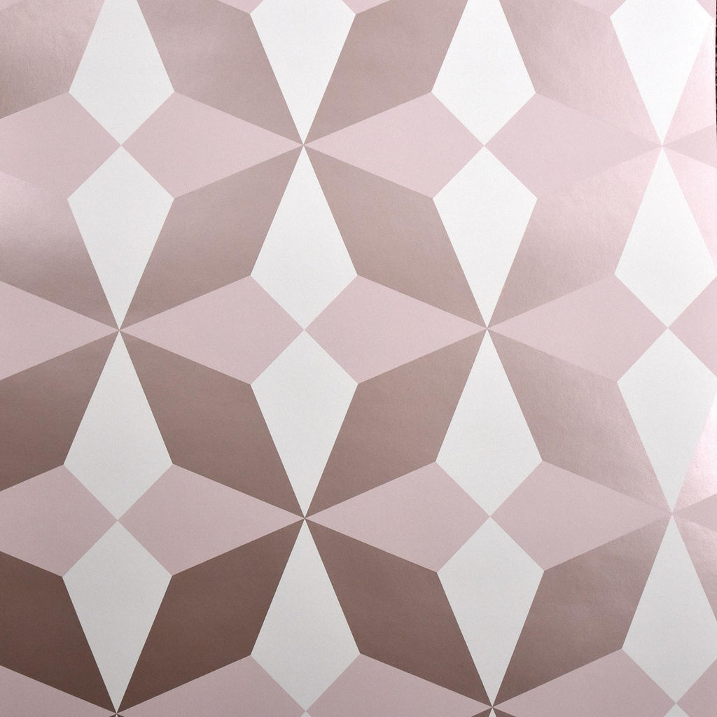 Brewster Home Fashions Newby Geometric Rose Gold Wallpaper