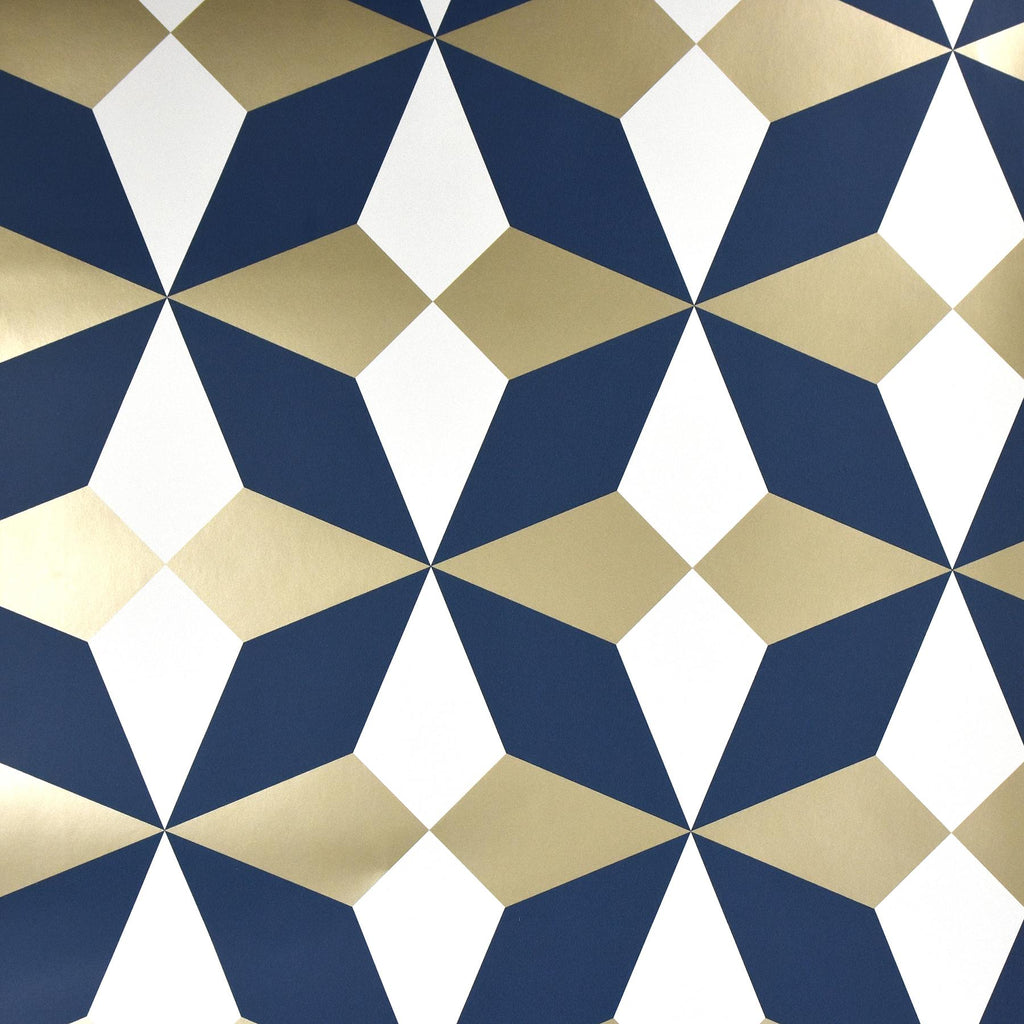 Brewster Home Fashions Newby Geometric Navy Wallpaper