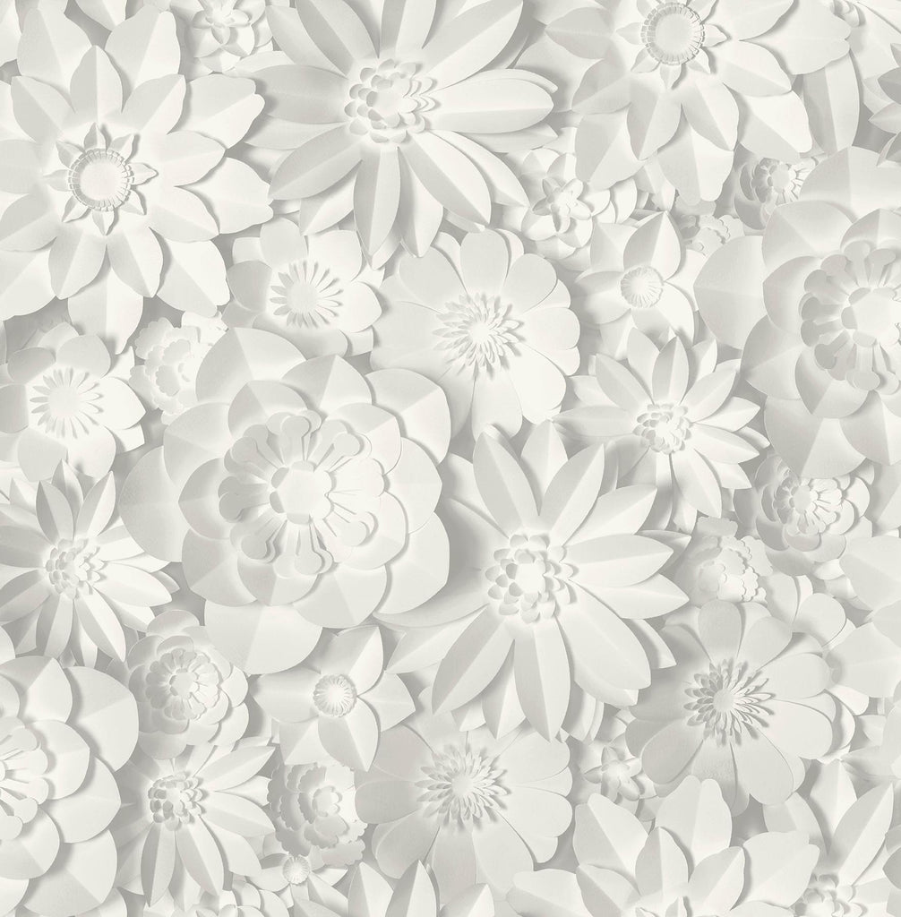 Brewster Home Fashions Dacre Floral White Wallpaper