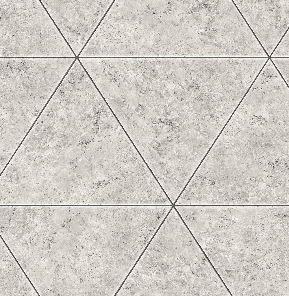 Brewster Home Fashions Benson Grey Marble Triangle Wallpaper