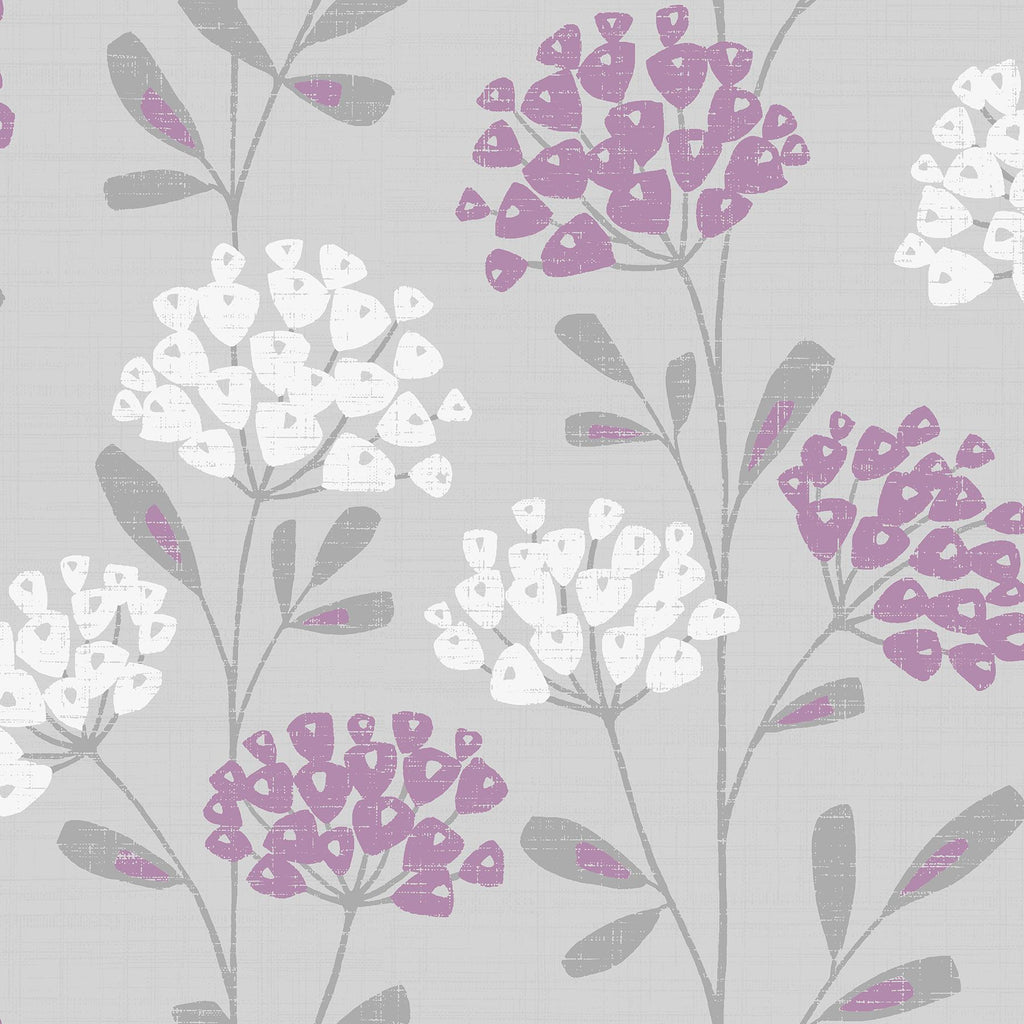 Brewster Home Fashions Ola Floral Grey Wallpaper