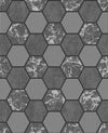 Brewster Home Fashions Ceramica Black Hexagon Tile Wallpaper