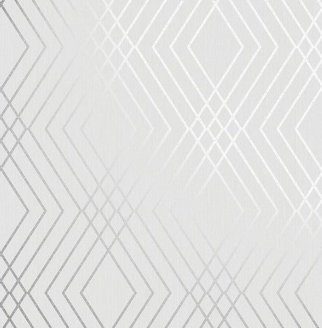 Brewster Home Fashions Shard Silver Trellis Wallpaper