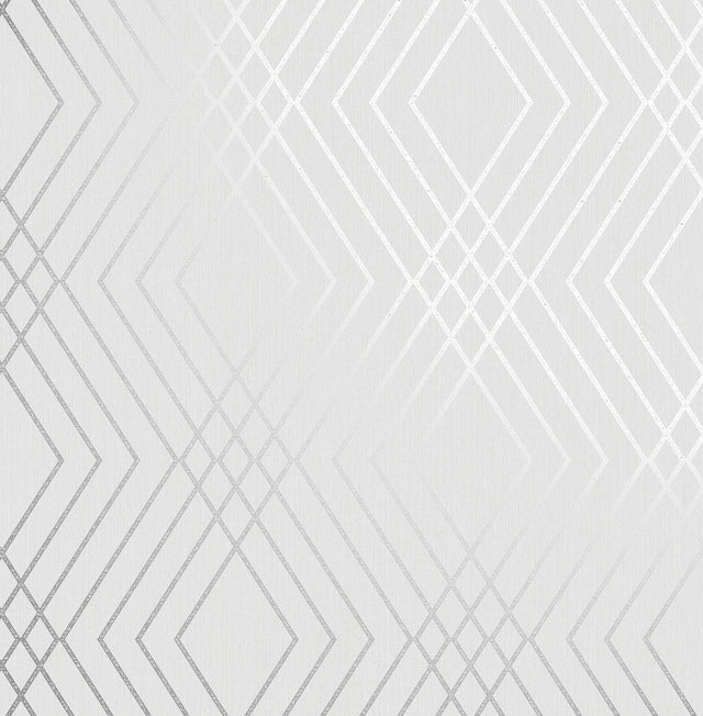 Brewster Home Fashions Shard Silver Trellis Wallpaper
