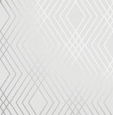 Brewster Home Fashions Shard Trellis Silver Wallpaper