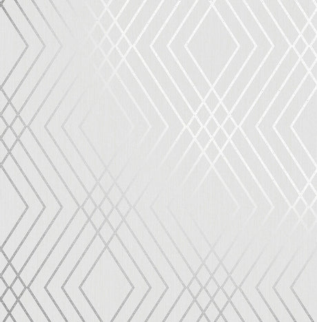 Brewster Home Fashions Shard Trellis Silver Wallpaper