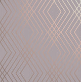 Brewster Home Fashions Shard Trellis Grey Wallpaper