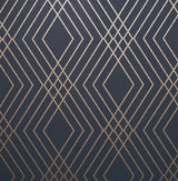 Brewster Home Fashions Shard Navy Trellis Wallpaper