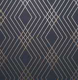 Brewster Home Fashions Shard Trellis Navy Wallpaper