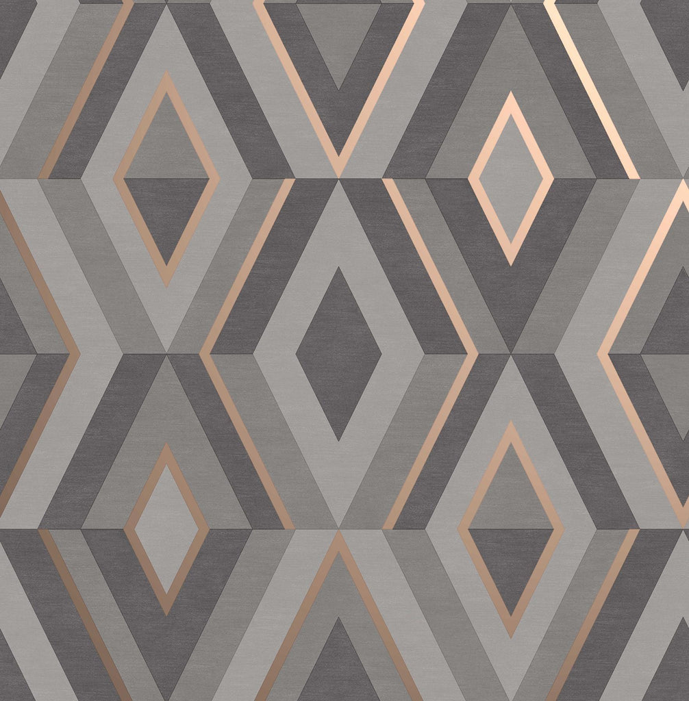Brewster Home Fashions Shard Charcoal Geometric Wallpaper