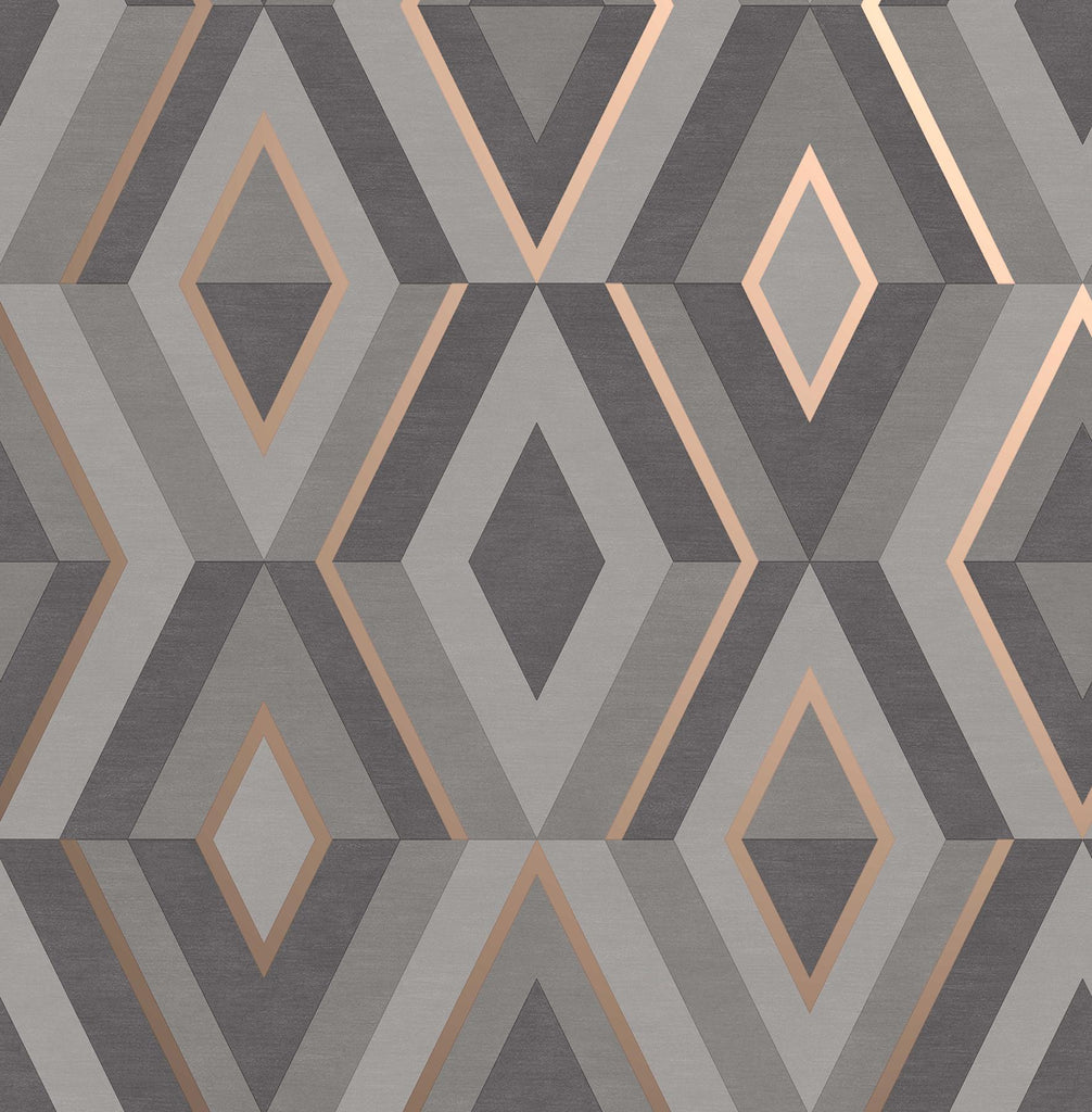 Brewster Home Fashions Shard Geometric Charcoal Wallpaper