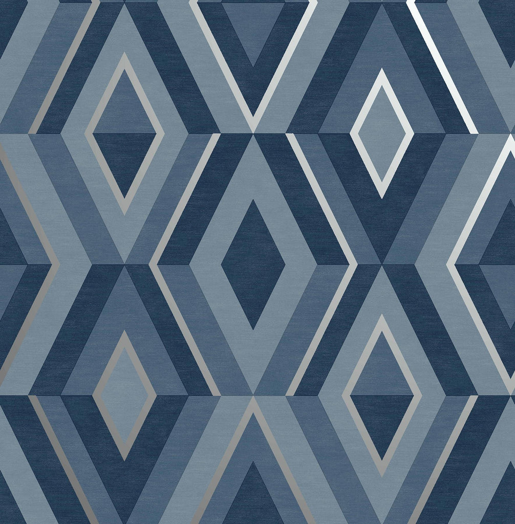 Brewster Home Fashions Shard Blue Geometric Wallpaper