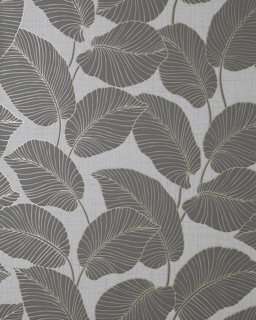 Brewster Home Fashions Larson Leaf Grey Wallpaper