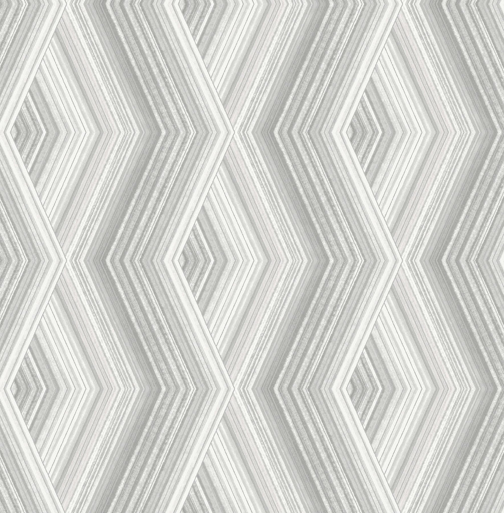 Brewster Home Fashions Aura Geometric Silver Wallpaper