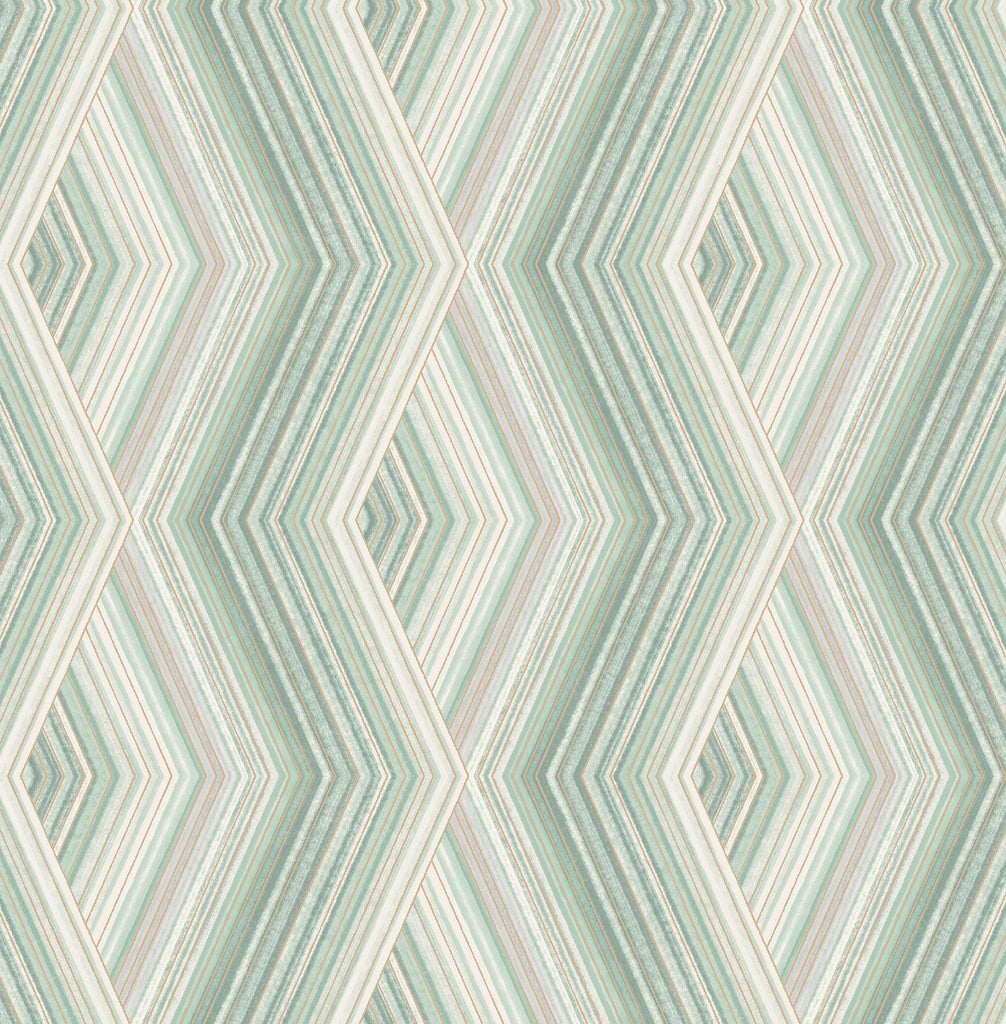 Brewster Home Fashions Aura Green Geometric Wallpaper