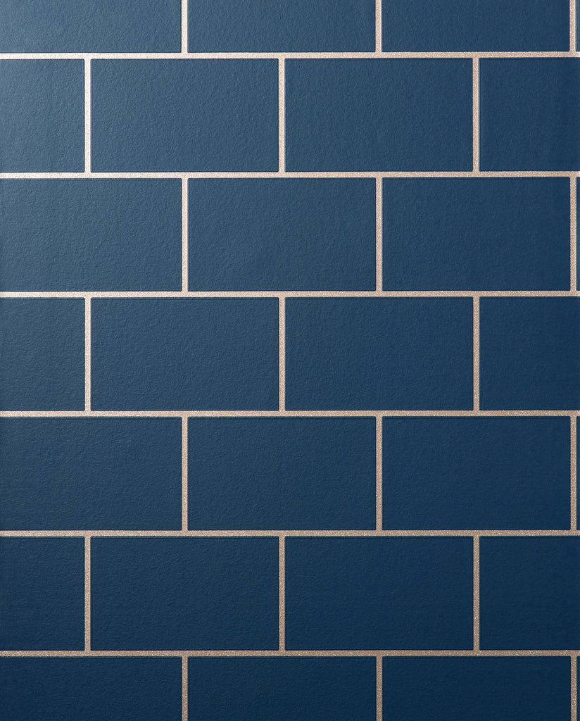 Brewster Home Fashions Metro Tile Navy Wallpaper