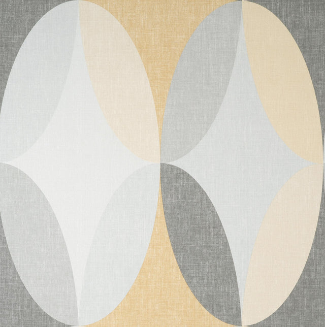 Brewster Home Fashions Kirby Mustard Oval Geo Wallpaper