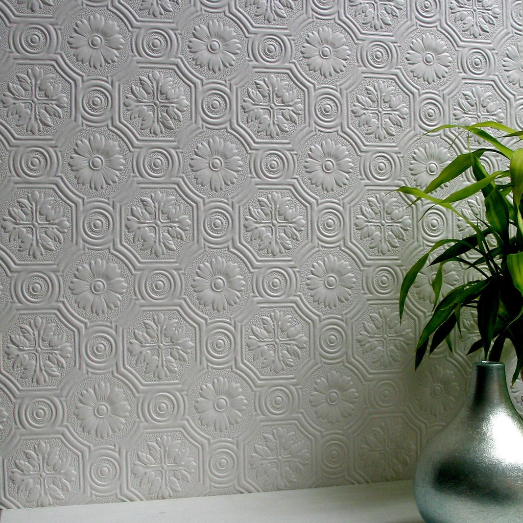 Brewster Home Fashions Spencer Paintable Supaglypta Wallpaper