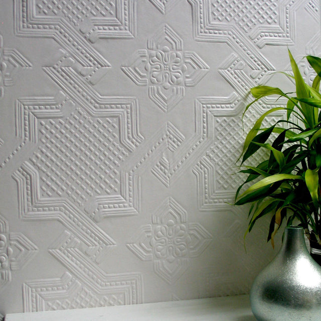Brewster Home Fashions Seymour Paintable Supaglypta Wallpaper