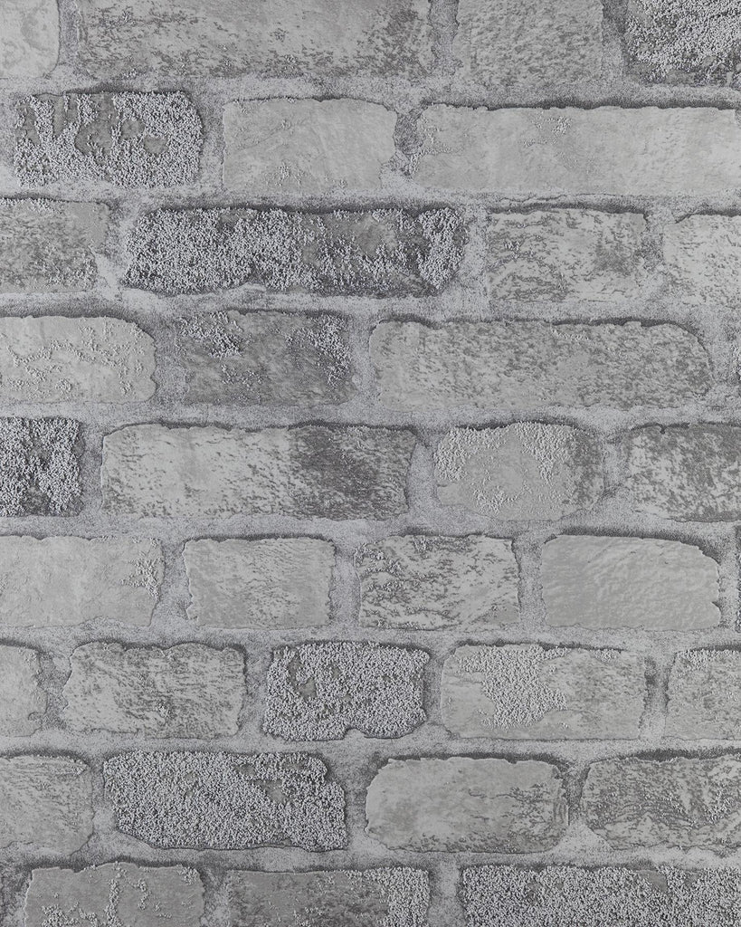 Brewster Home Fashions Princess Street Grey Brick Wallpaper