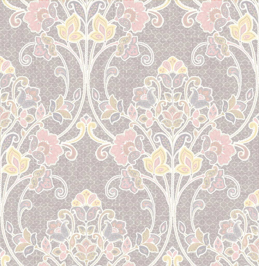 A-Street Prints Willow Pink Nouveau Floral Wallpaper