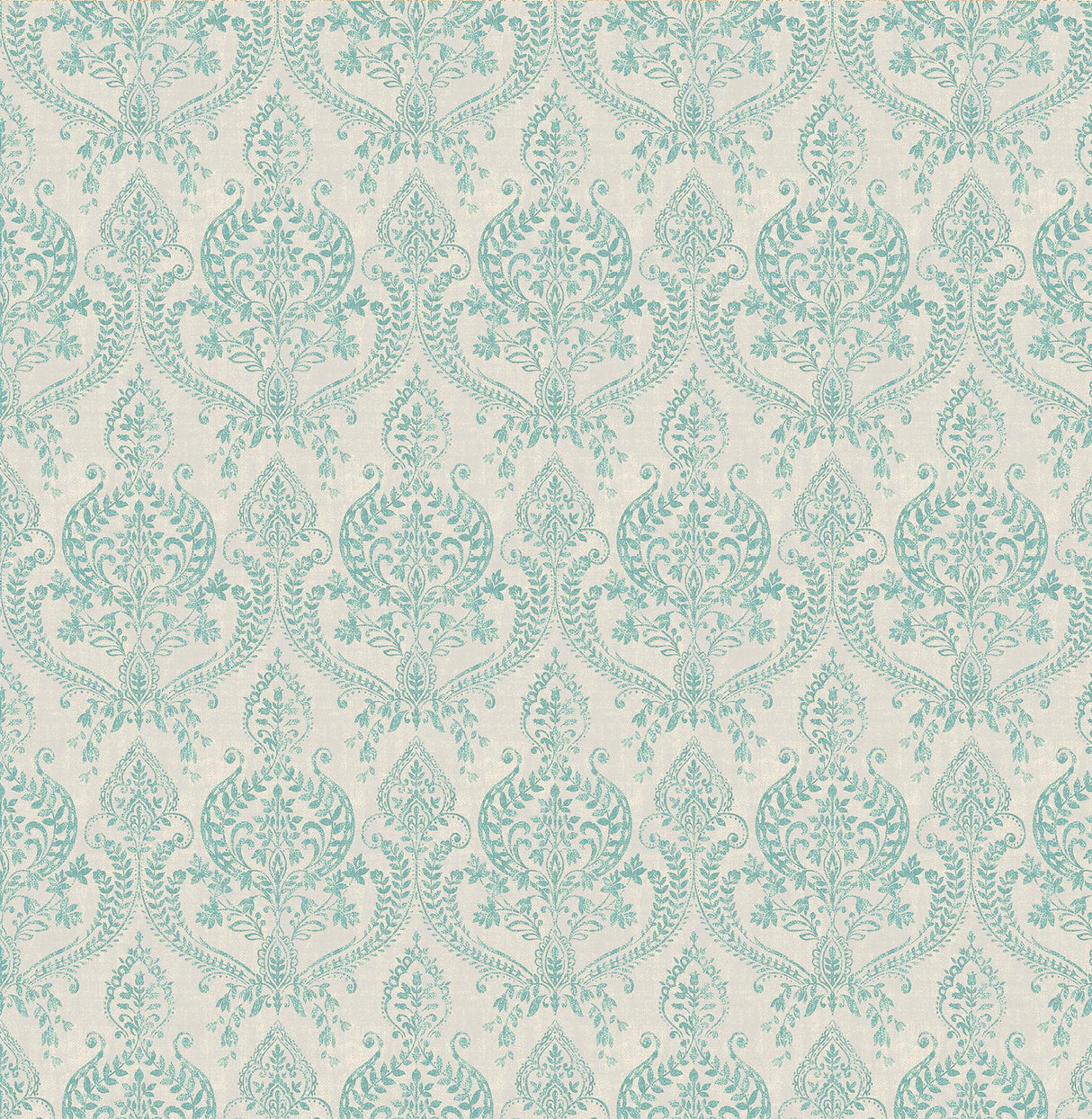 A-Street Prints Waverly Petite Damask Turquoise Wallpaper