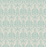 A-Street Prints Waverly Petite Damask Turquoise Wallpaper