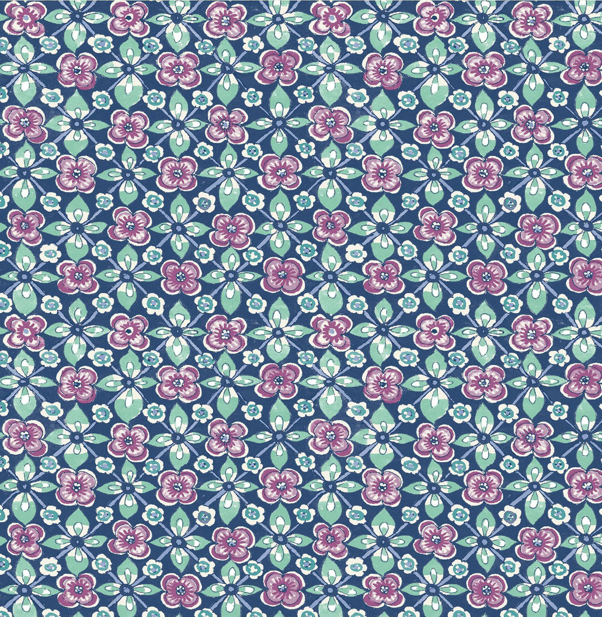 A-Street Prints Free Spirit Indigo Floral Wallpaper