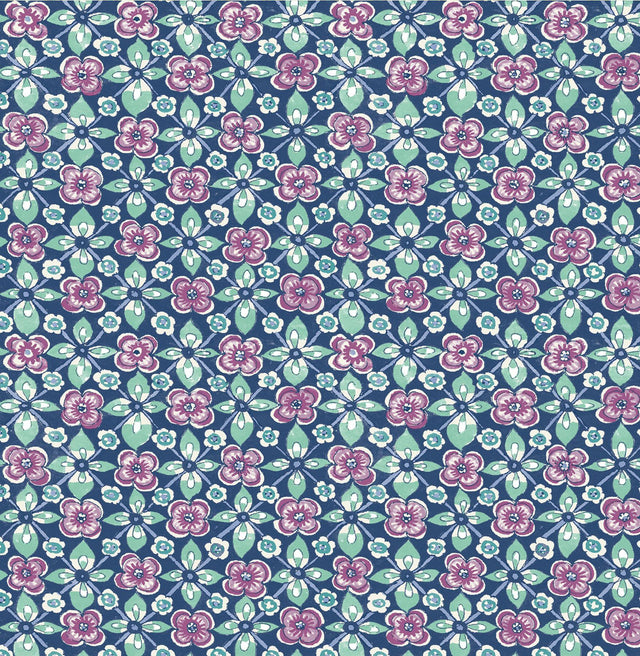 A-Street Prints Free Spirit Indigo Floral Wallpaper