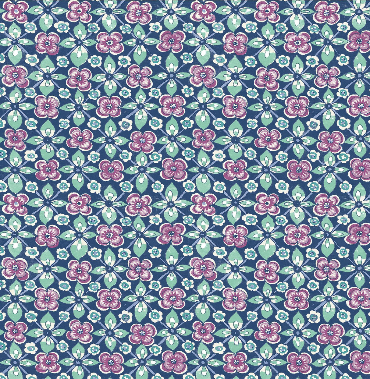 A-Street Prints Free Spirit Floral Indigo Wallpaper
