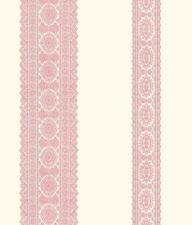 A-Street Prints Brynn Pink Paisley Stripe Wallpaper