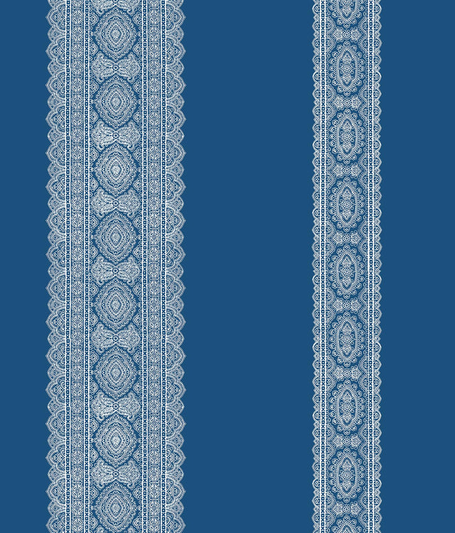 A-Street Prints Brynn Indigo Paisley Stripe Wallpaper