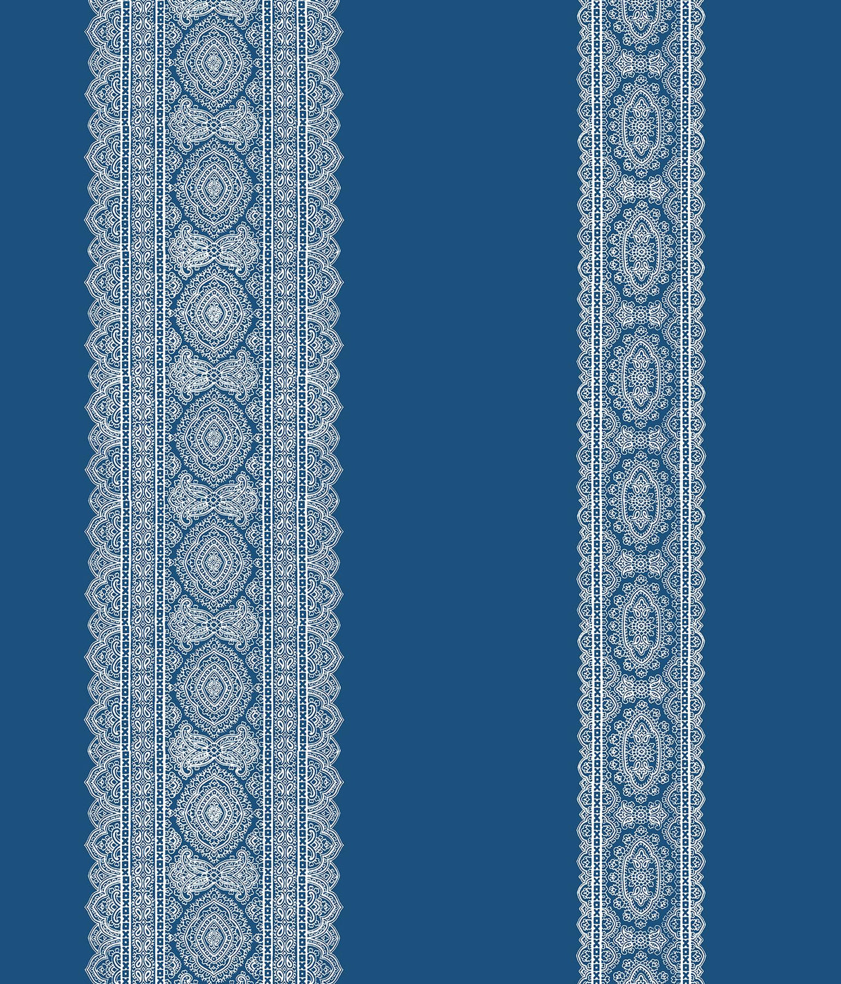 A-Street Prints Brynn Paisley Stripe Indigo Wallpaper