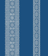 A-Street Prints Brynn Paisley Stripe Indigo Wallpaper