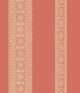 A-Street Prints Brynn Paisley Stripe Coral Wallpaper