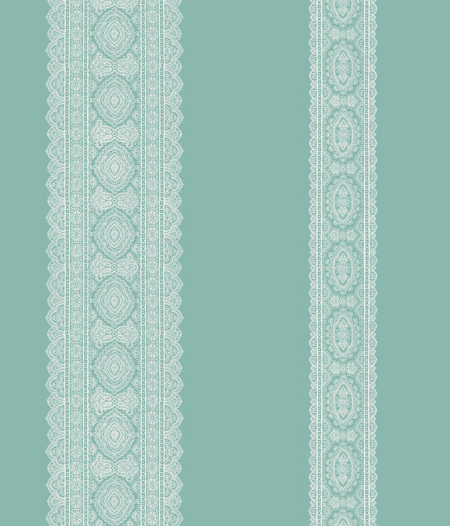 A-Street Prints Brynn Turquoise Paisley Stripe Wallpaper