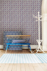 A-Street Prints Geo Violet Quatrefoil Wallpaper