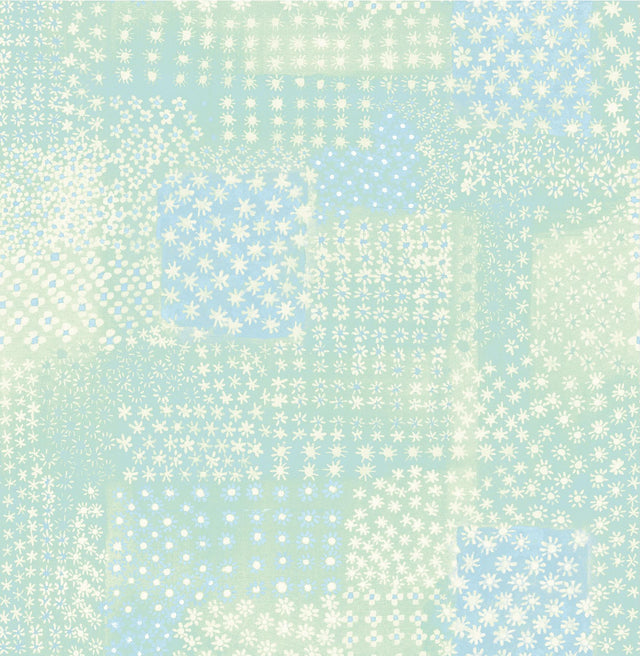 A-Street Prints Flower Power Green Patchwork Wallpaper