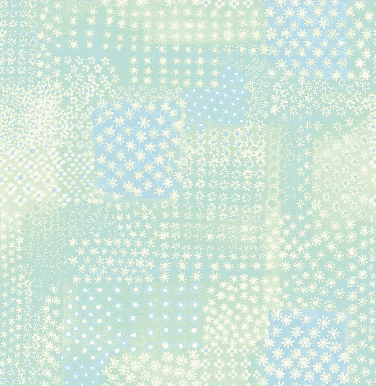 A-Street Prints Flower Power Patchwork Green Wallpaper