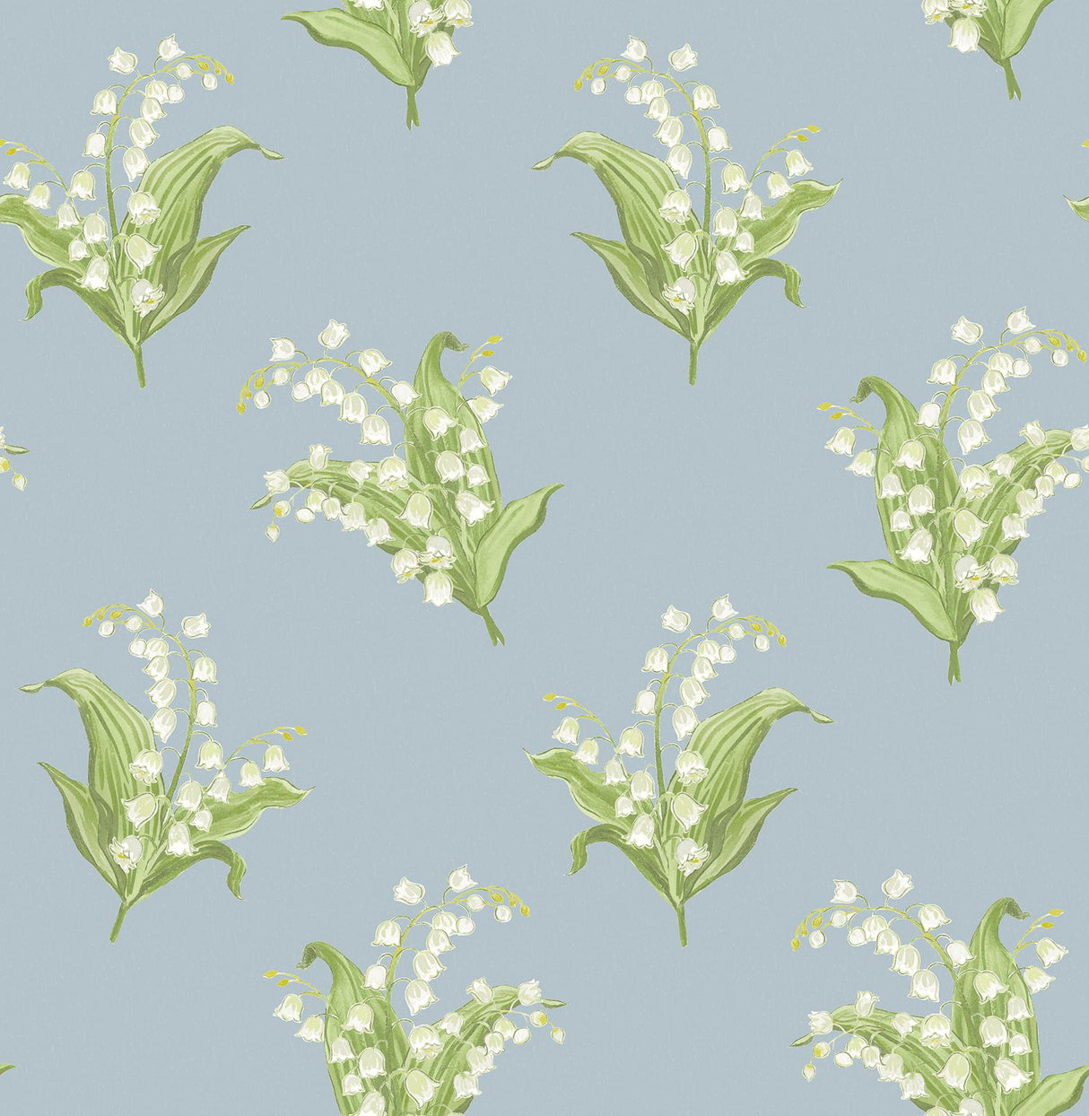 A-Street Prints Farmington Lily of the Valley Blue Heather Wallpaper