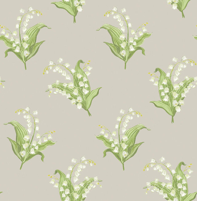 A-Street Prints Farmington Stone Lily of the Valley Wallpaper